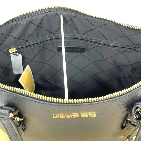 Michael Kors Large Charlotte Tote Bag & Double Zip Wallet Black/Gold (NWT) - Picture 10 of 11